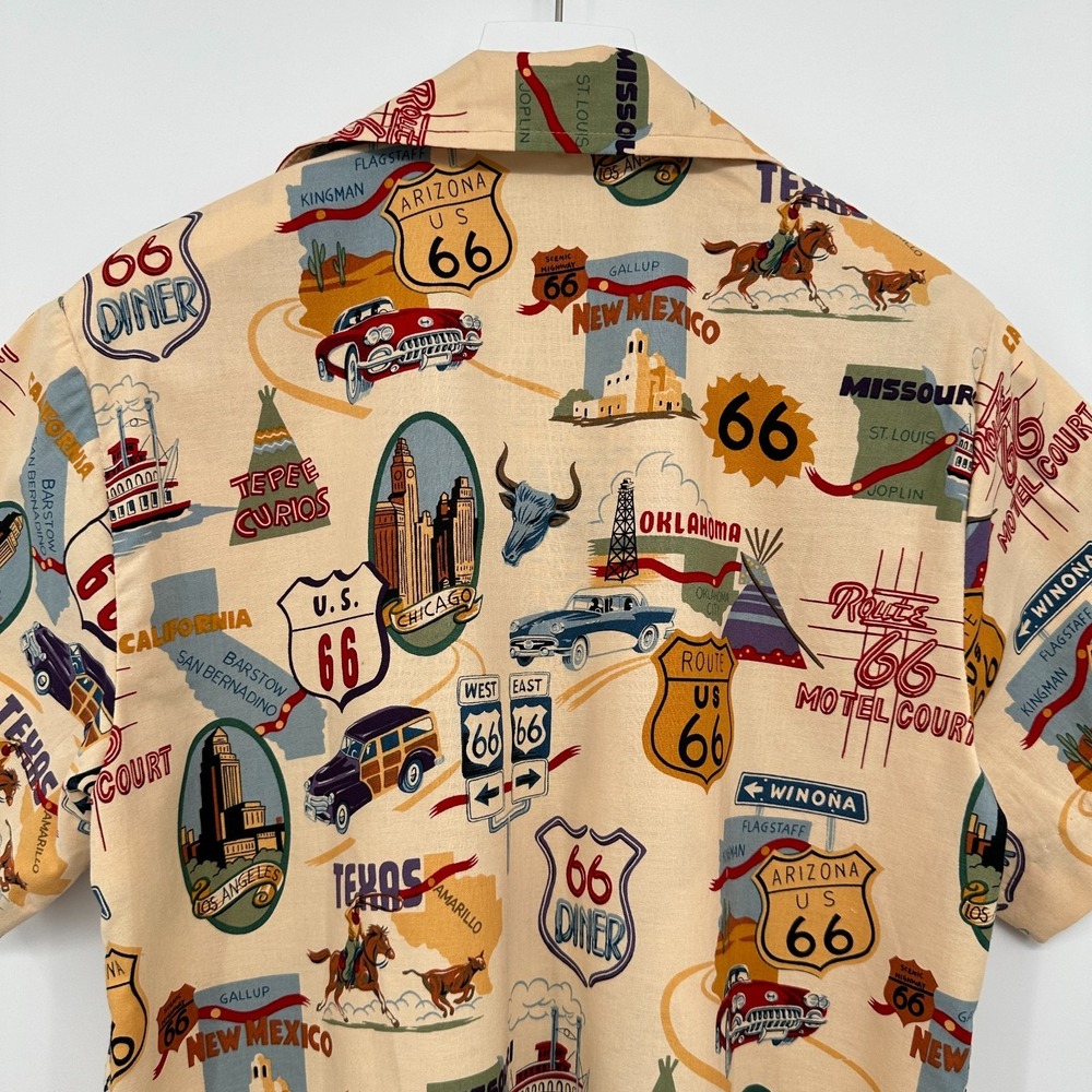 Handmade Highway US Route 66 Jacket Cardigan Size M L Road Trip Rockabilly Campy - Picture 8 of 10